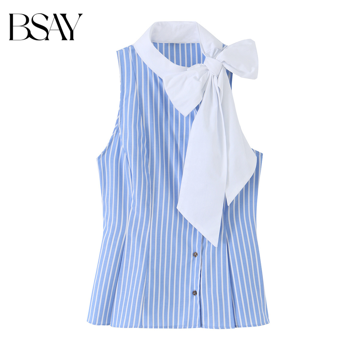 Suspender Tank Top - BSAY 2026 여름 블루 화이트 스트라이프