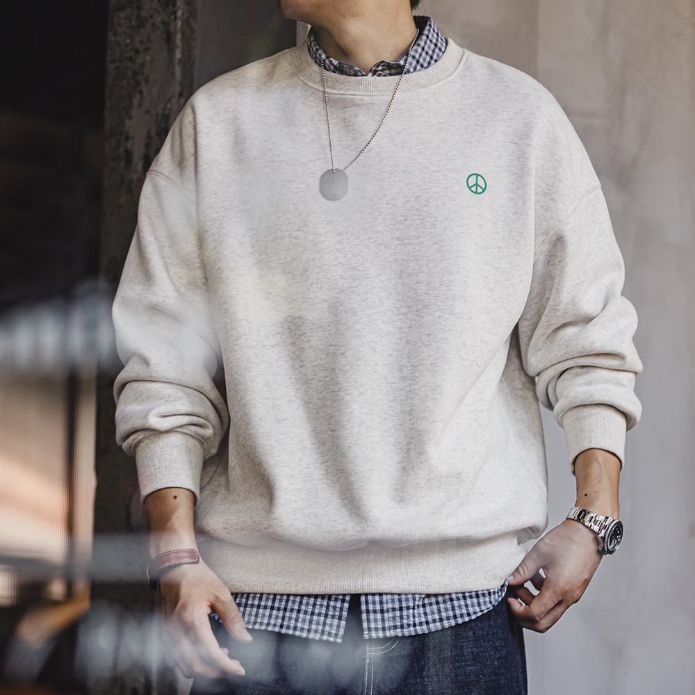 Undershirt Crew Neck - Maden 남성용 캐주얼 라운드넥 후디, 기본