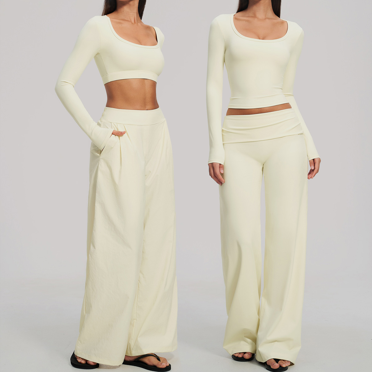 스포츠 세트 2피스 여성용 긴소매 백리스 피트니스 탑  - Compression Long Pant 리뷰 및 가격
