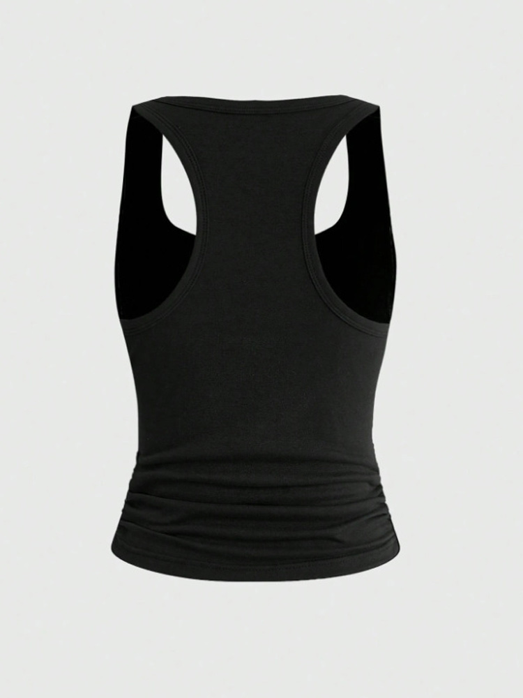 여름 여성용 Y2K 스트릿 스포츠웨어 추상 곡선 프린트 - Suspender Tank Top 리뷰 및 가격